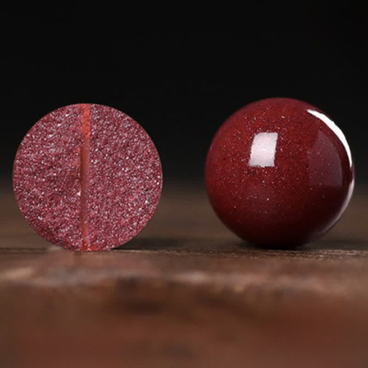 Buddha Stones 天然辰砂 福の文字ピーナッツ良縁祈願ブレスレット - image 10