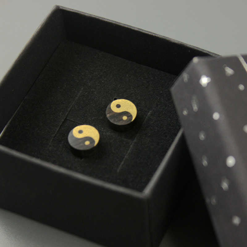 Buddha Stones 黒檀陰陽バランススタッドピアス - image 13