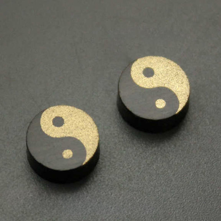 Buddha Stones 黒檀陰陽バランススタッドピアス - image 10