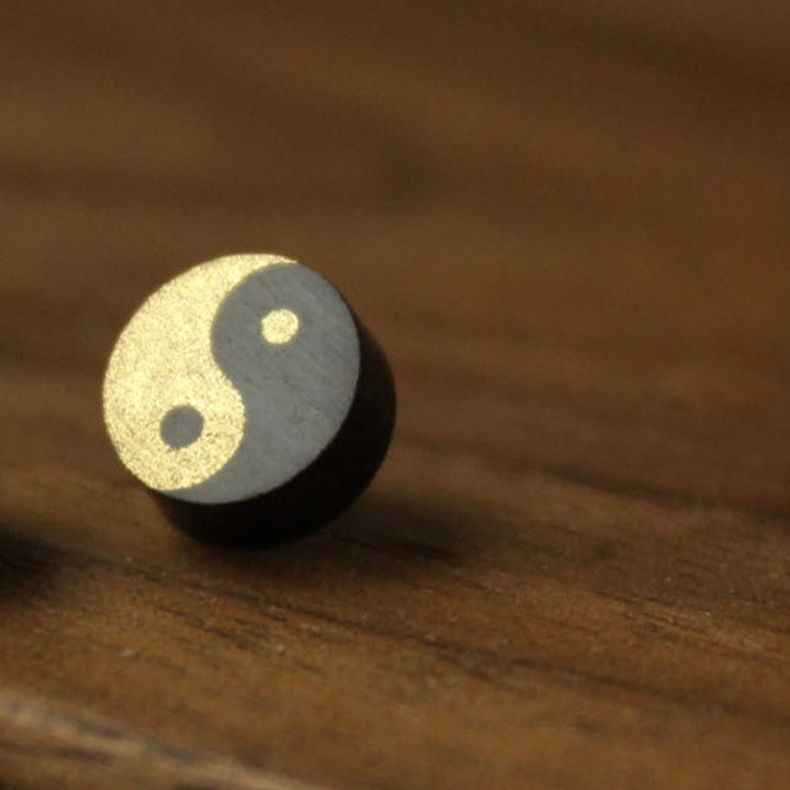Buddha Stones 黒檀陰陽バランススタッドピアス - image 11