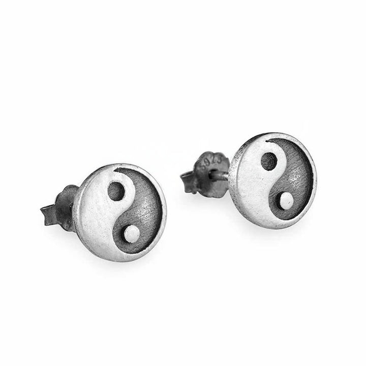 Buddha Stones 925スターリングシルバー製陰陽バランス スタッドピアス（片耳用） - image 7