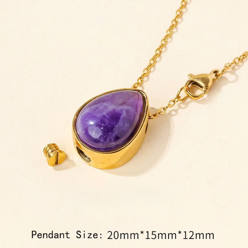 Buddha Stones 天然ブルーレースアゲート、ローズクォーツ、ブラックオニキスのティアドロップデザインバランスネックレスペンダント - image 21