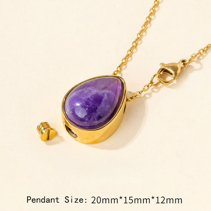 Buddha Stones 天然ブルーレースアゲート、ローズクォーツ、ブラックオニキスのティアドロップデザインバランスネックレスペンダント - image 21
