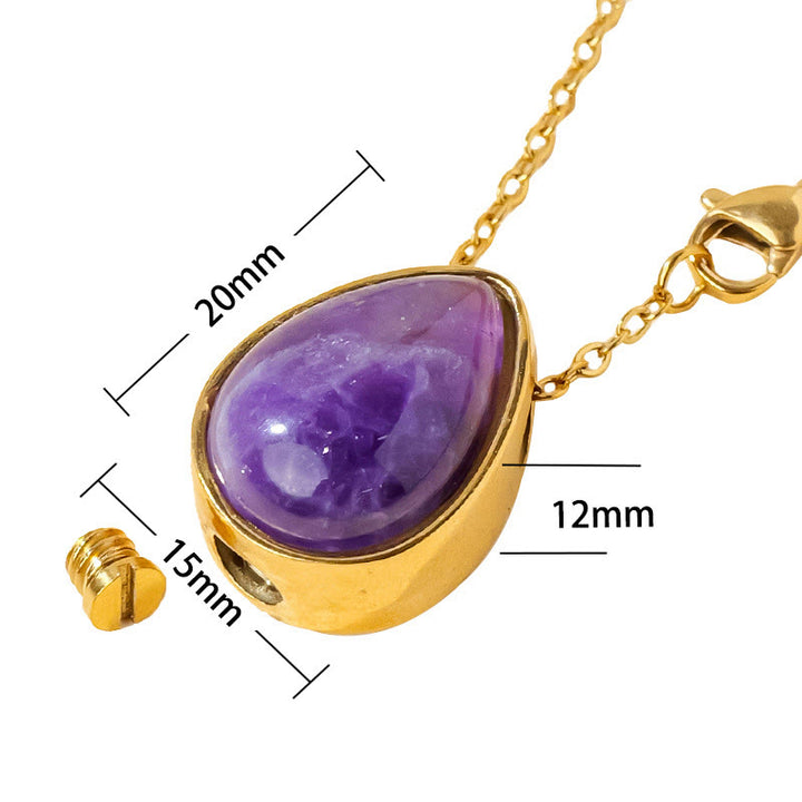 Buddha Stones 天然ブルーレースアゲート、ローズクォーツ、ブラックオニキスのティアドロップデザインバランスネックレスペンダント - image 22