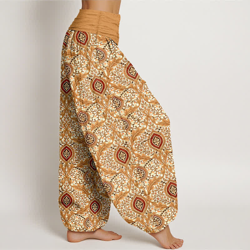 Buddha Stones ピュアコットン ペイズリー ダイヤモンド柄 レディース ゴムウエスト ハーレムパンツ - image 7