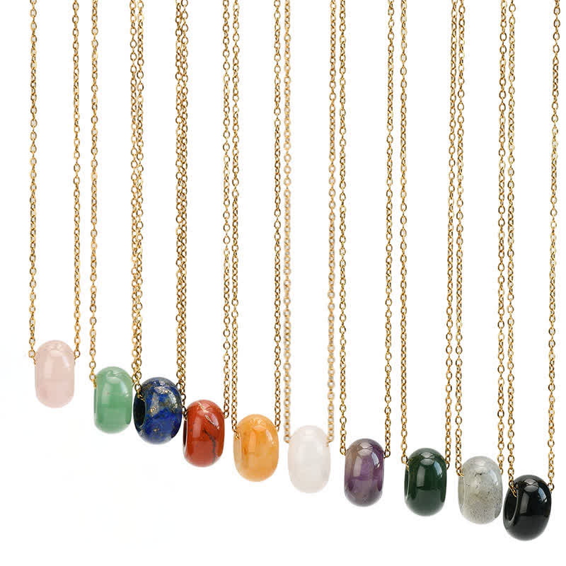 Buddha Stones 天然ローズクォーツとグリーンアベンチュリンのラウンドクリスタルヒーリングネックレス - image 24