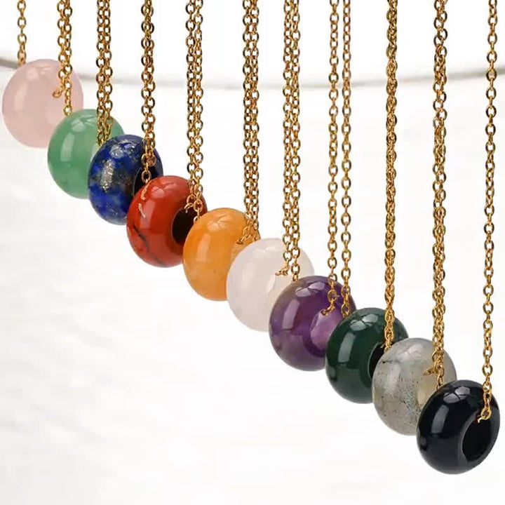 Buddha Stones 天然ローズクォーツとグリーンアベンチュリンのラウンドクリスタルヒーリングネックレス - image 26