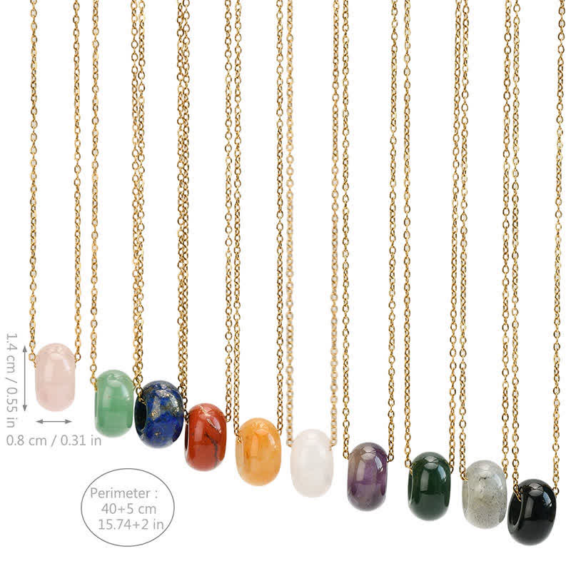 Buddha Stones 天然ローズクォーツとグリーンアベンチュリンのラウンドクリスタルヒーリングネックレス - image 27