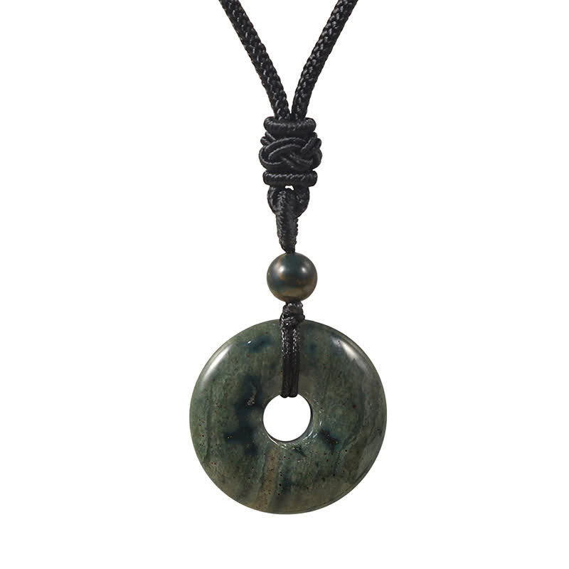 Buddha Stones 天然ロードナイトグレーアゲート平和のお守りチャーム幸運繁栄ネックレス - 天然インド瑪瑙（色味は個体差があります） - image 11
