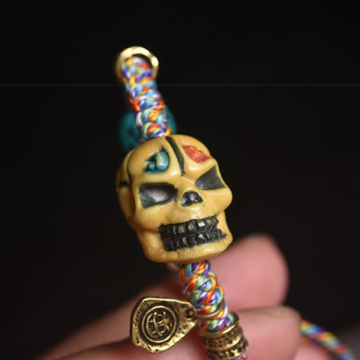 Buddha Stones ボーン 死体の森の主 邪悪な精霊を遠ざける 編み込みロープブレスレット - image 6