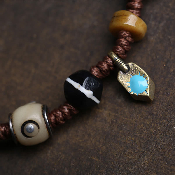 Buddha Stones 骨の陰陽編みロープバランスブレスレット - image 7
