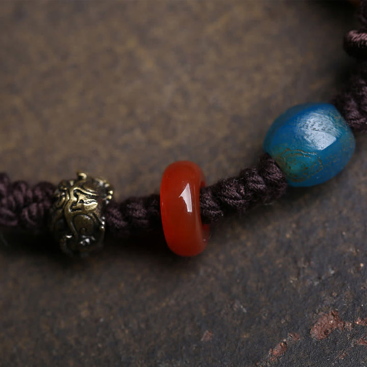 Buddha Stones 骨貔貅編み紐幸運ブレスレット - image 4