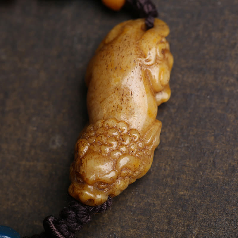 Buddha Stones 骨貔貅編み紐幸運ブレスレット - image 3