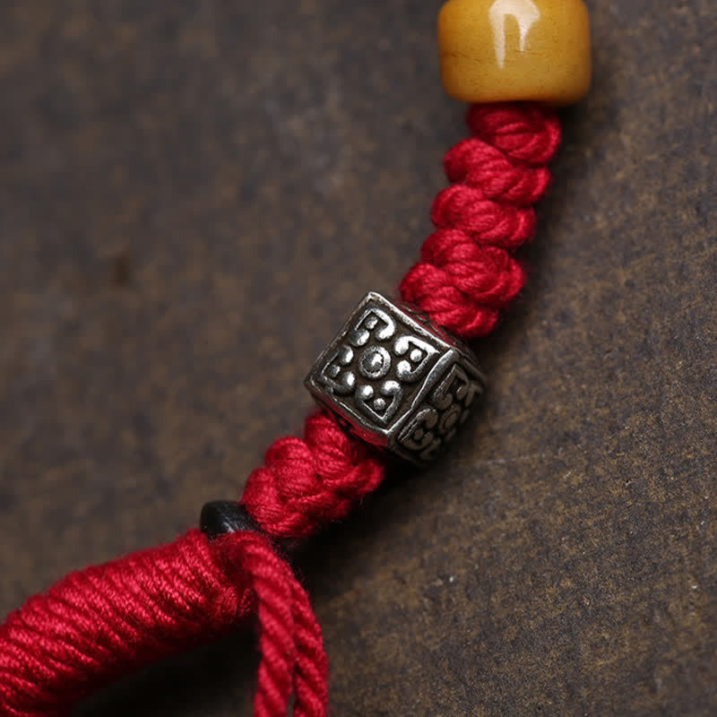 Buddha Stones 銅製の阿弥陀仏編み紐ブレスレット - image 1
