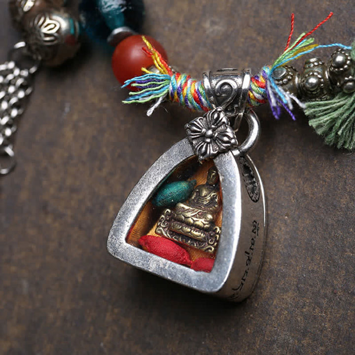 Buddha Stones 銅製の阿弥陀仏編み紐ブレスレット - image 7