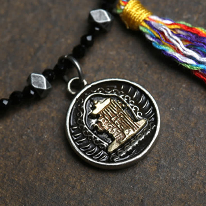 Buddha Stones ブラックスピネルターコイズビーズの強さネックレス - image 8