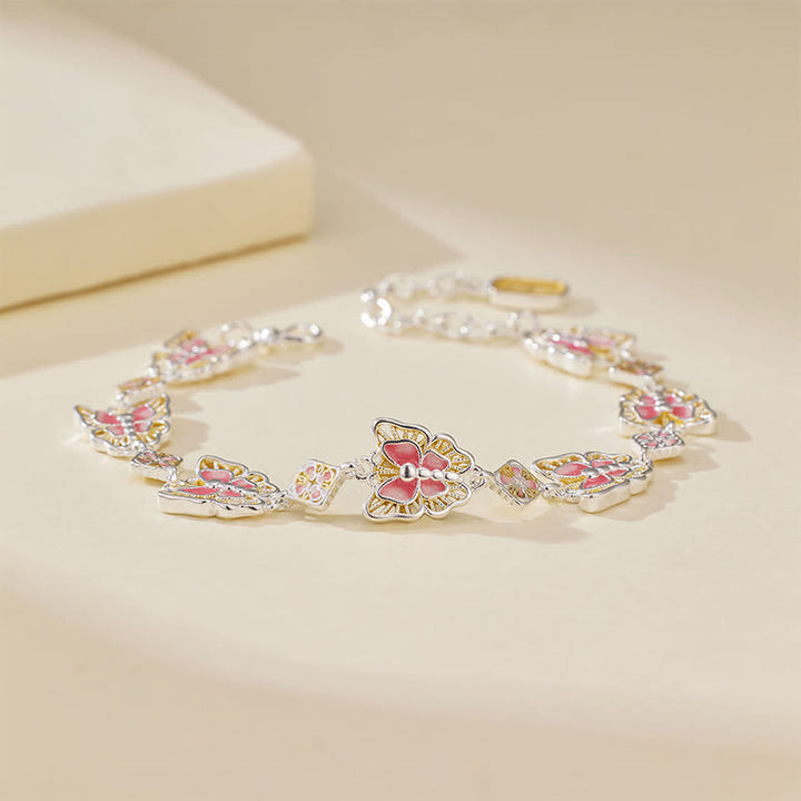 Buddha Stones 銅製蝶のエナメル製フリーダムブレスレット - image 1