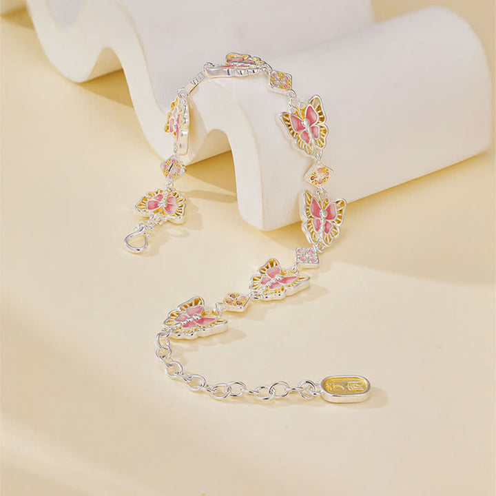 Buddha Stones 銅製蝶のエナメル製フリーダムブレスレット - image 2