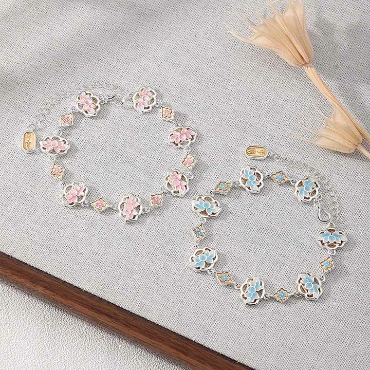 Buddha Stones 銅エナメル蓮の花モチーフの「新たな始まり」ブレスレット - image 7