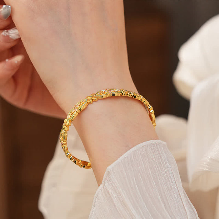 Buddha Stones 銅エナメル花柄バランスカフブレスレット - image 6