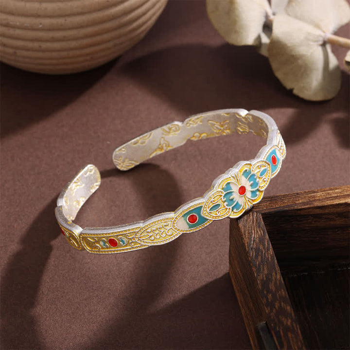 Buddha Stones 銅エナメル製バタフライフリーダムカフブレスレット - 銅（接続♥接地） - image 0