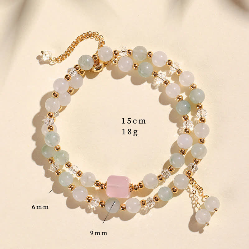 Buddha Stones 天然ストロベリークォーツ ダブルラップ クリスタルヒーリングブレスレット - 天山玉（手首周り：14～15cm） - image 16