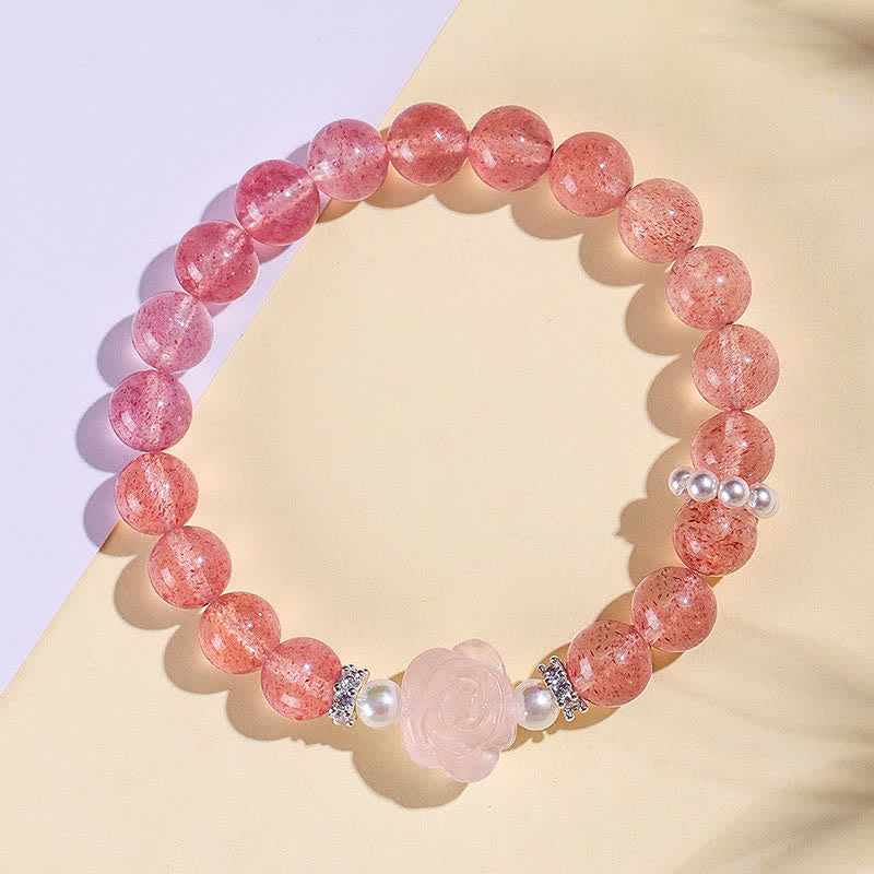 Buddha Stones ストロベリークォーツローズビーズラブブレスレット - image 1