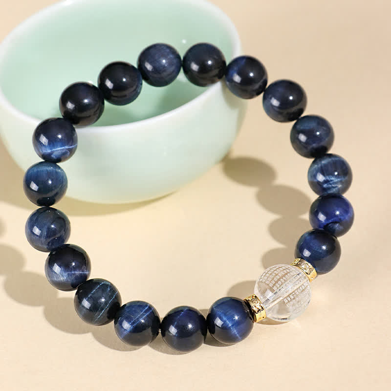 Buddha Stones ストロベリークォーツ ブルータイガーアイ幸運を呼ぶブレスレット - image 6