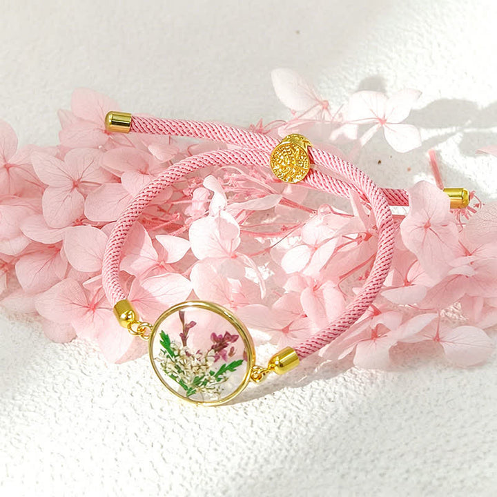 Buddha Stones 樹脂製ハンドメイド誕生花モチーフ調節可能編み込みロープブレスレット - グラジオラス（手首周り：17～22cm） - image 10