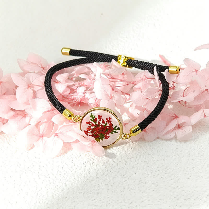 Buddha Stones 樹脂製ハンドメイド誕生花モチーフ調節可能編み込みロープブレスレット - ホリー（手首周り：17～22cm） - image 14