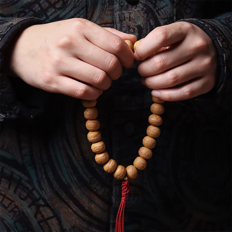 Buddha Stones 鳳凰の目 菩提智 チベット彫刻 タッセル付きマーラー数珠 - image 2