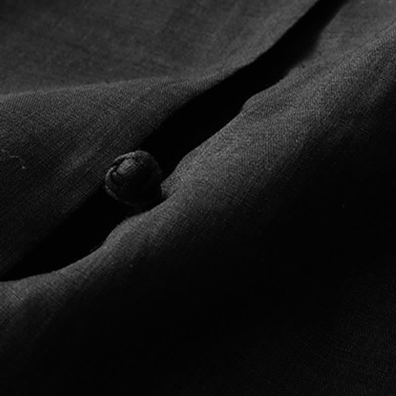 Buddha Stones 夏物無地マンダリンカラー七分袖レディースシャツ - image 15
