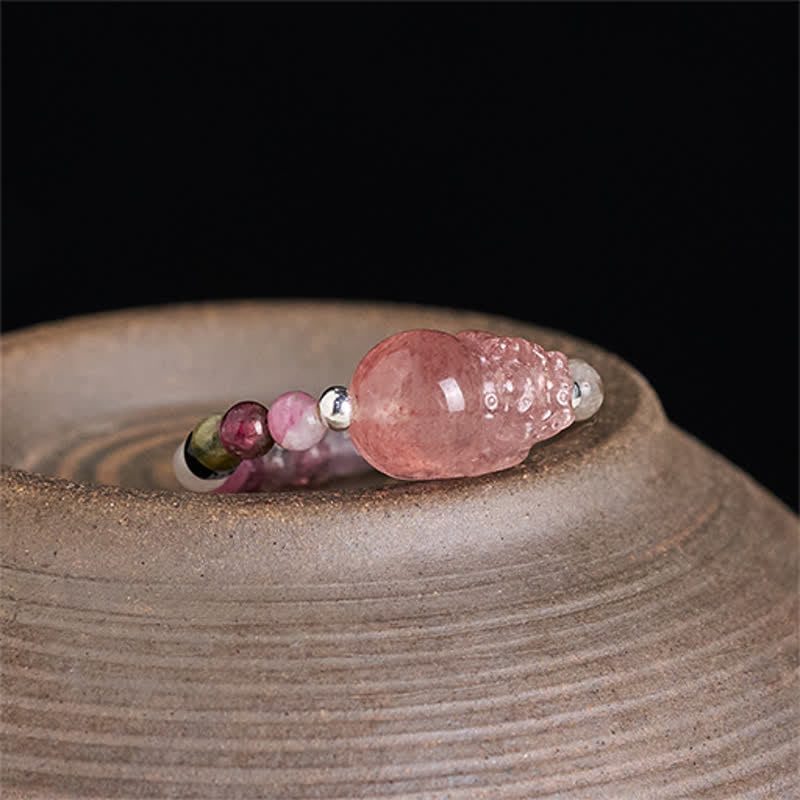 Buddha Stones 3mmミニビーズ 天然ムーンストーン トルマリン ガーネット パール ストロベリークォーツ 貔貅 ヒーリング エラスティックリング - image 17