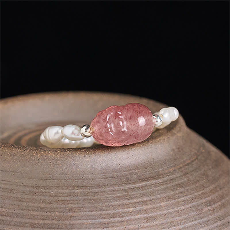 Buddha Stones 3mmミニビーズ 天然ムーンストーン トルマリン ガーネット パール ストロベリークォーツ 貔貅 ヒーリング エラスティックリング - image 22