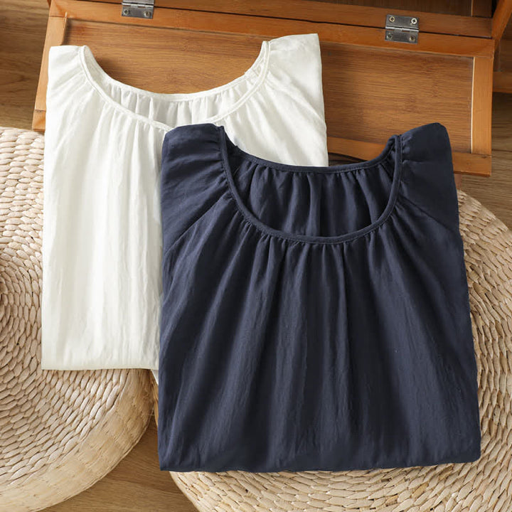Buddha Stones 夏らしいボヘミアン風刺繍入り花柄レディース半袖Tシャツ - image 13
