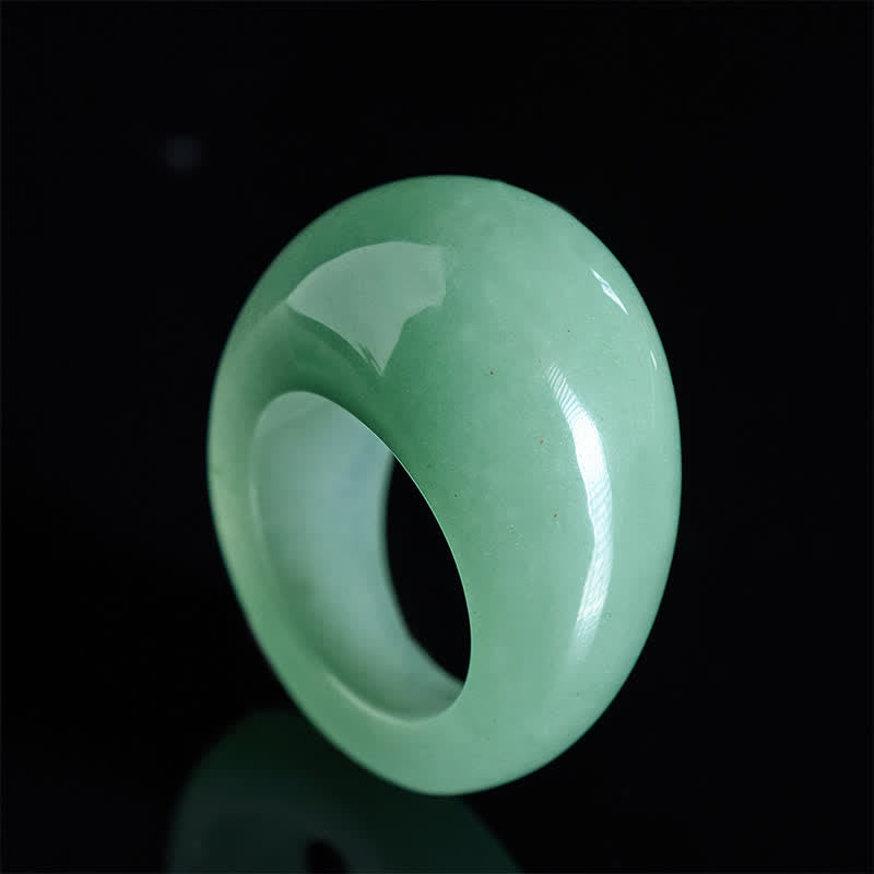 Buddha Stones 天然グリーンアベンチュリン製ワイドバランスリング - 天然グリーンアベンチュリン（色味は個体差があります） - image 0