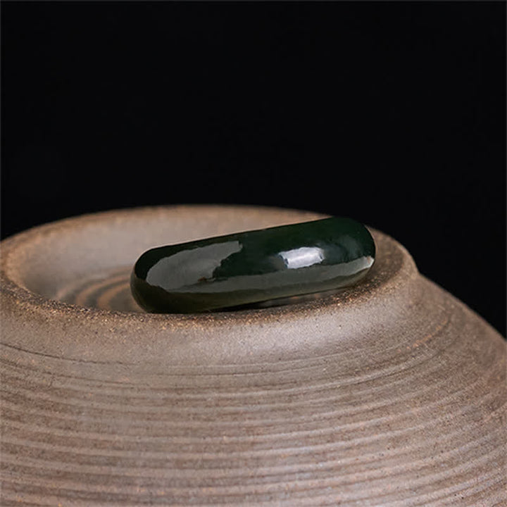 Buddha Stones 天然シアンジェイドヒーリングリング - image 1