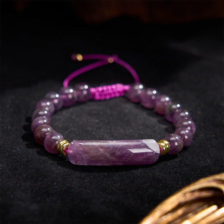 Buddha Stones アメジストグリーンアベンチュリンタイガーアイストロベリークォーツポジティブトランスフォーメーションブレスレット - image 10
