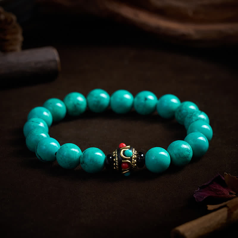 Buddha Stones チベット産ターコイズの守護ブレスレット - image 3