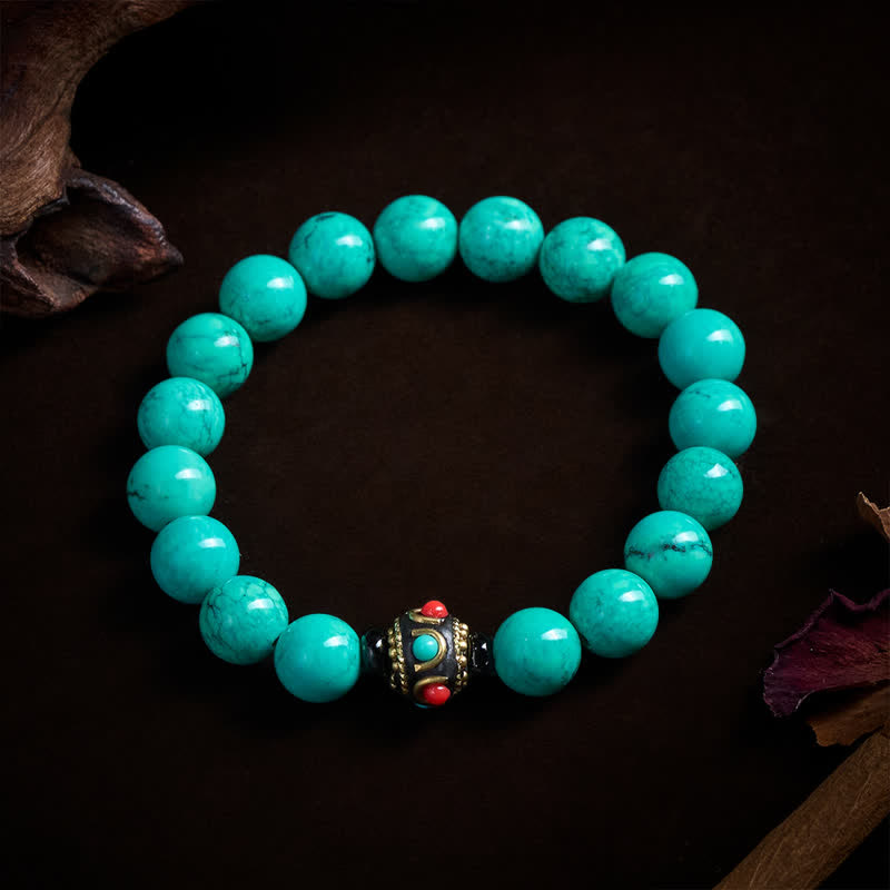 Buddha Stones チベット産ターコイズの守護ブレスレット - image 2