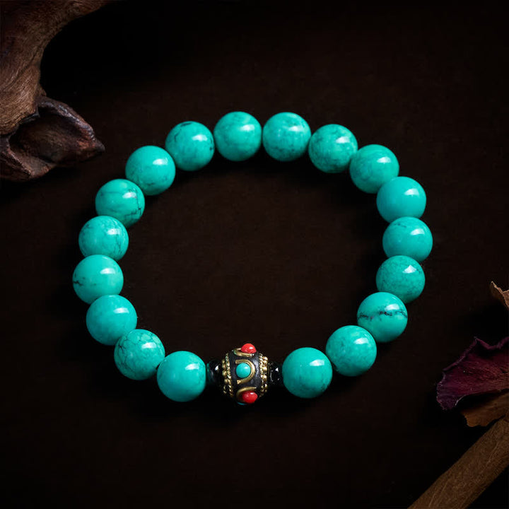 Buddha Stones チベット産ターコイズの守護ブレスレット - image 2
