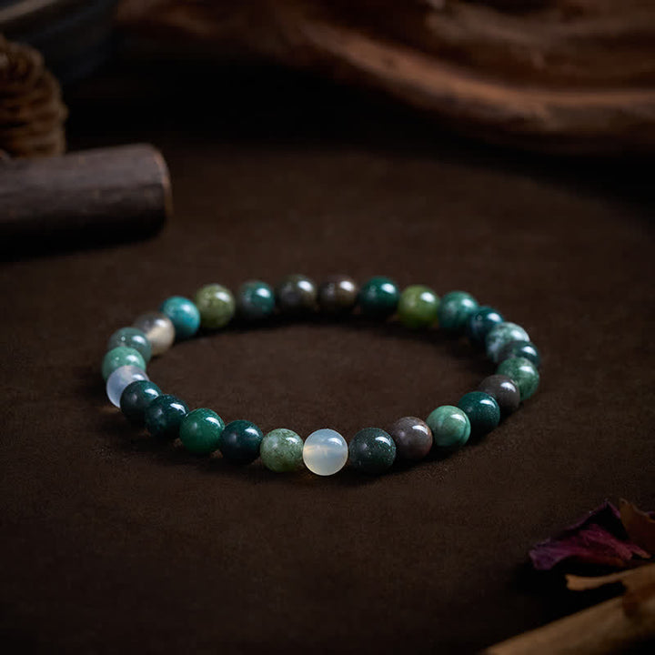 Buddha Stones 天然石の海底堆積物ジャスパーアゲート製、保護と平和のブレスレット - image 3