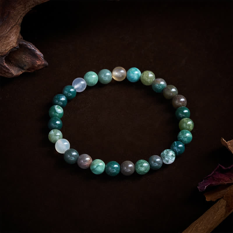 Buddha Stones 天然石の海底堆積物ジャスパーアゲート製、保護と平和のブレスレット - image 2