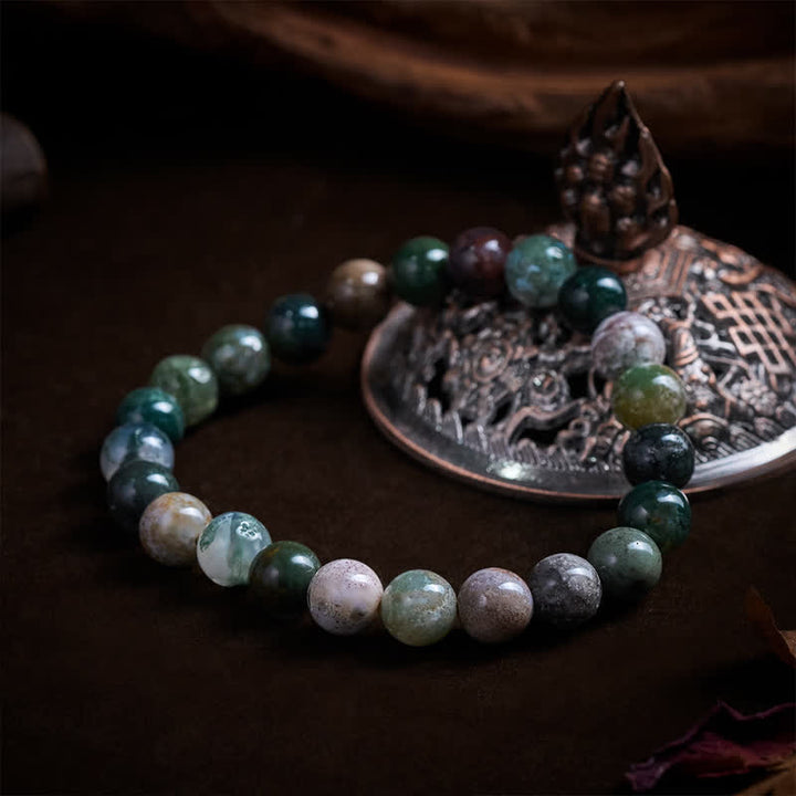 Buddha Stones 天然石の海底堆積物ジャスパーアゲート製、保護と平和のブレスレット - image 8