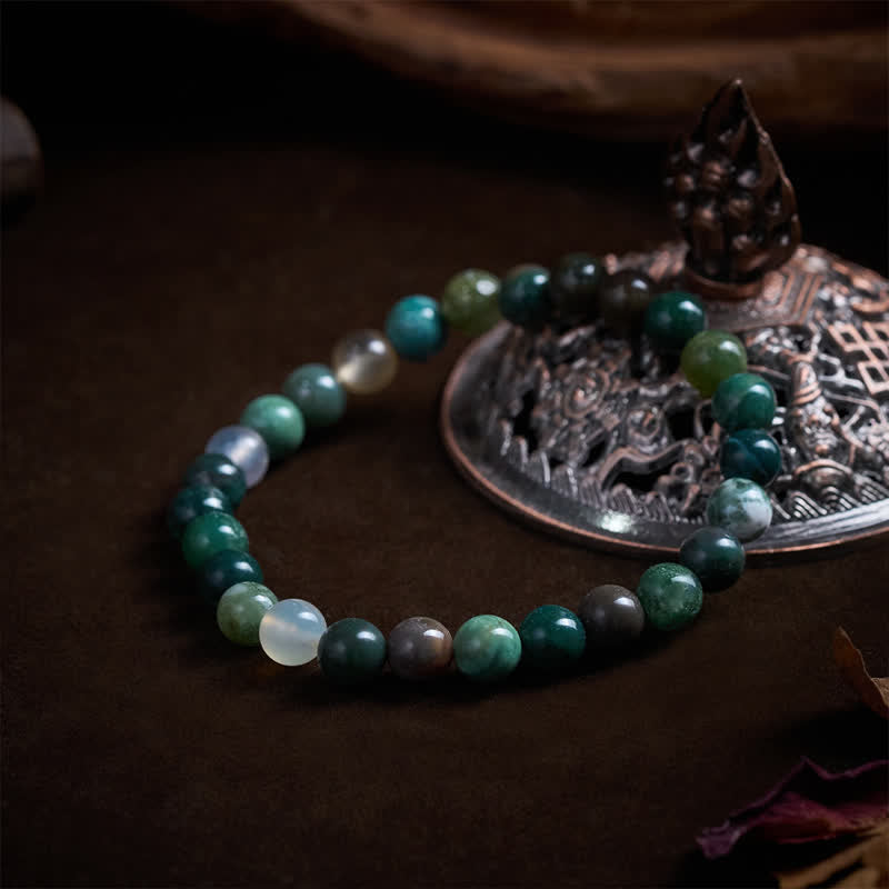 Buddha Stones 天然石の海底堆積物ジャスパーアゲート製、保護と平和のブレスレット - image 4