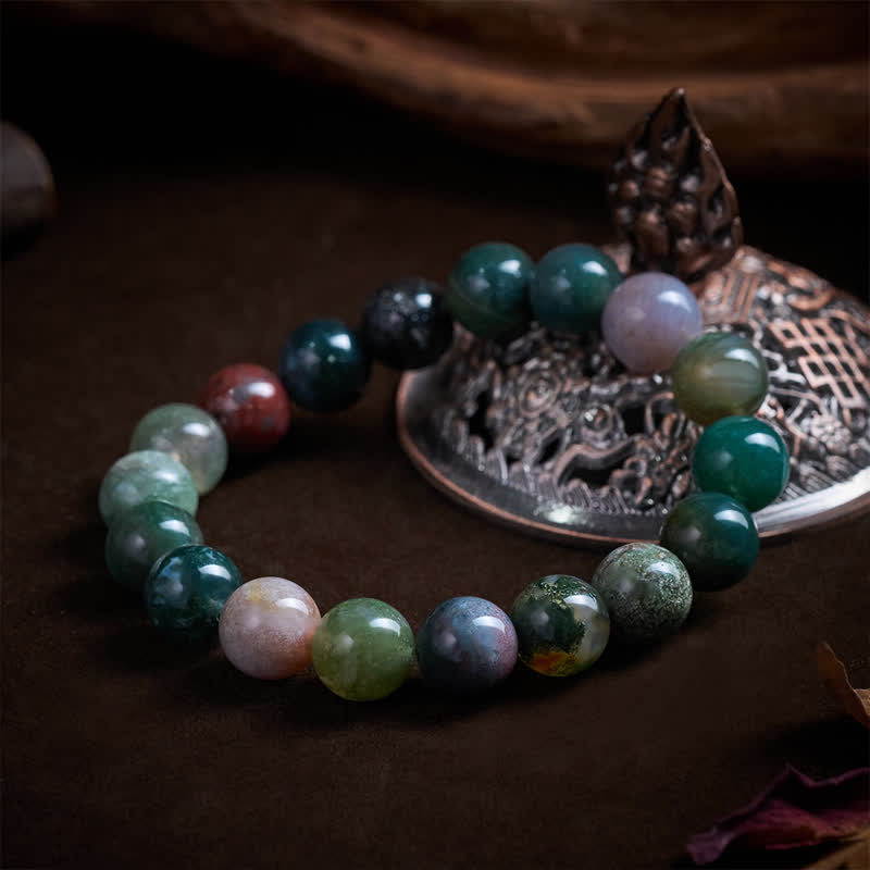 Buddha Stones 天然石の海底堆積物ジャスパーアゲート製、保護と平和のブレスレット - image 11