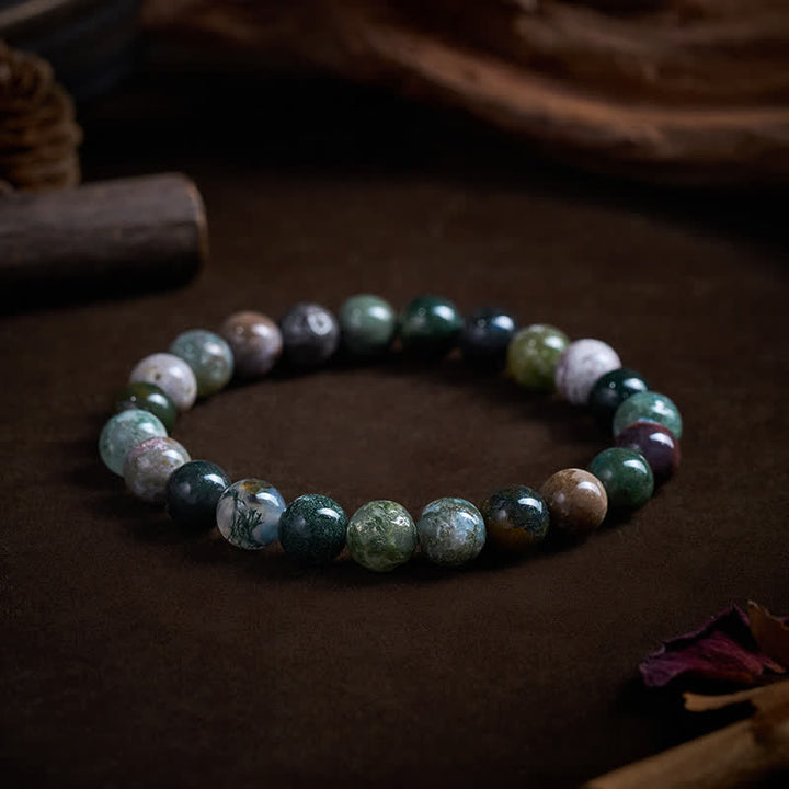 Buddha Stones 天然石の海底堆積物ジャスパーアゲート製、保護と平和のブレスレット - 8mm（手首周り：15～16cm） - image 7