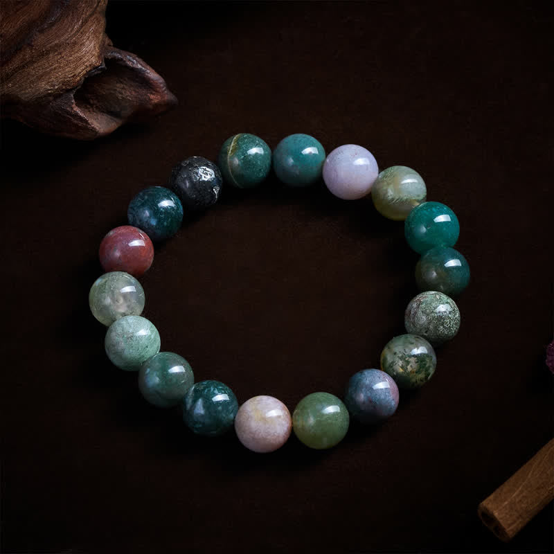 Buddha Stones 天然石の海底堆積物ジャスパーアゲート製、保護と平和のブレスレット - 10mm（手首周り：16～17cm） - image 9