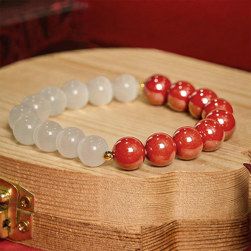 Buddha Stones 辰砂ホワイトキャッツアイカームブレスレット - 10mm紅辰砂（手首周り：16～17cm） - image 24