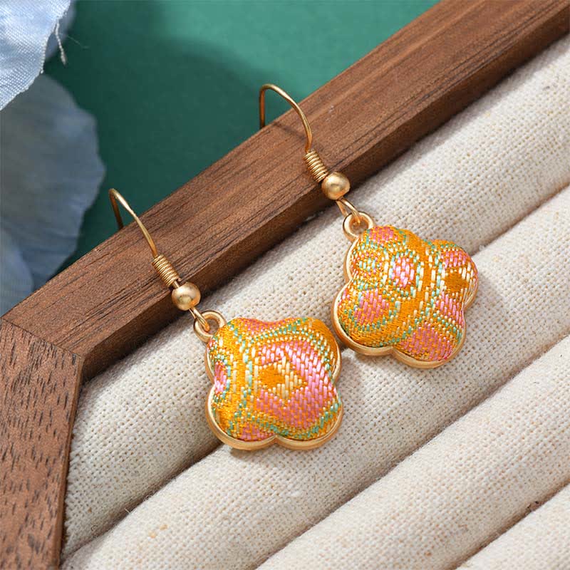 Buddha Stones ソンブロケード カラフルトーン 花柄豊かさドロップイヤリング - image 10